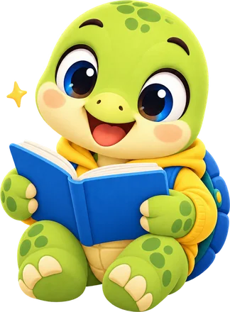La tortuga leyendo el libro del colegio